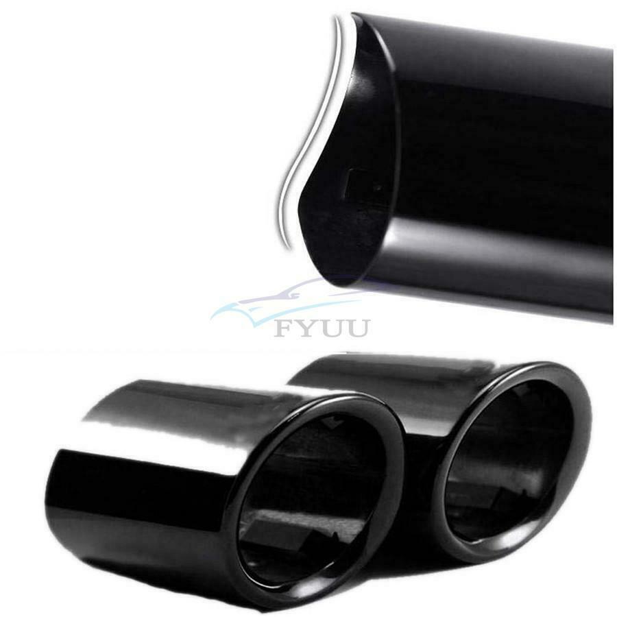 1 Pair of Titanium Black Car End Exhaust Pipe Silencer For BMW 06-10 E90 E92 325