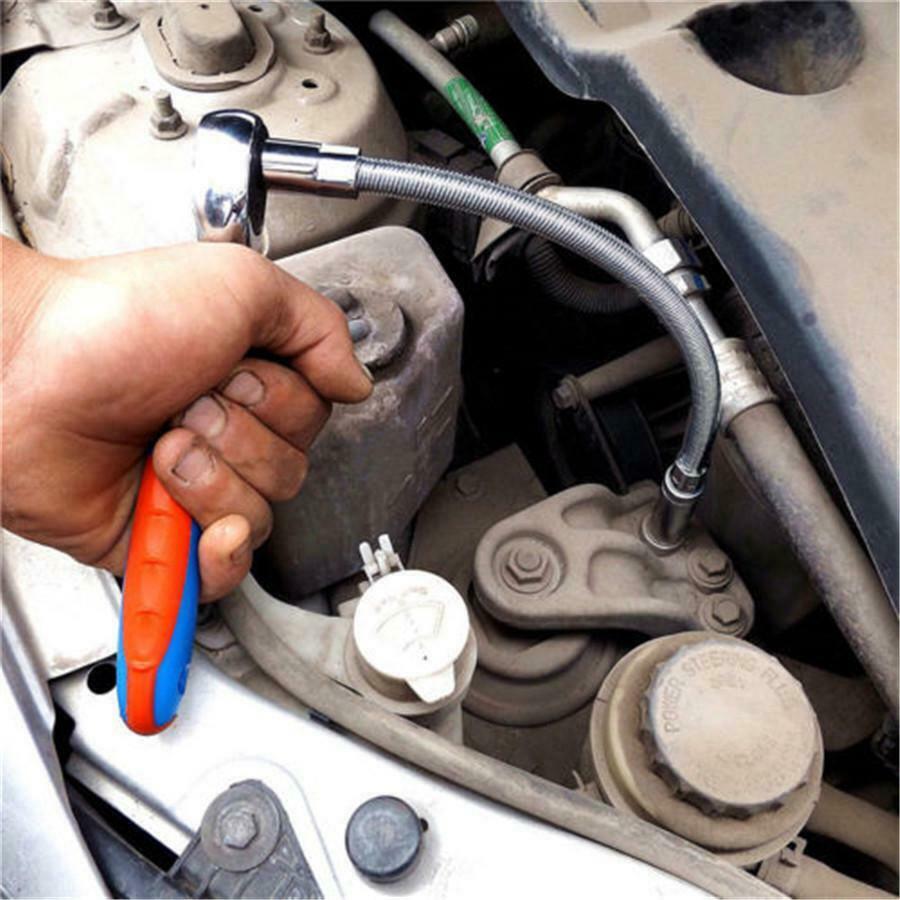 3Pcs Flexible Socket Extension Bar Ratchet Wrench Tool Set  1/4'' 3/8'' 1/2''