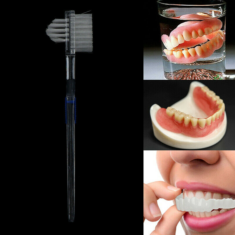 Denture Cleaning Brush Oral Care Double Sided Toothbrush Dental Teeth Soft Br TH