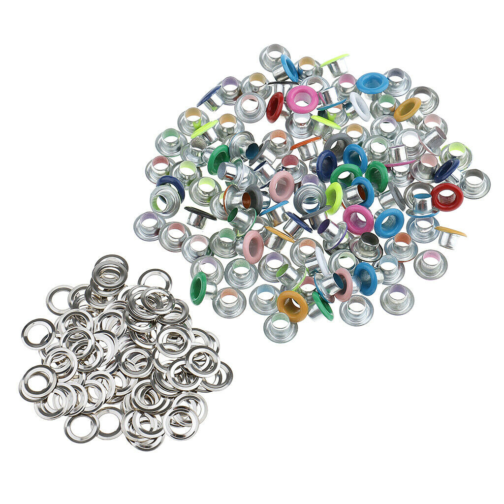 100pcs Assorted Color Metal Eyelets Buckle Leathercraft Accessories 4.5mm