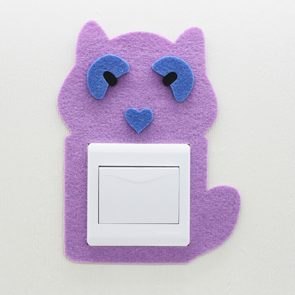 8x Cartoon Hollow Light Switch Vinyl Decals Wall Stickers Felt Owl Cover