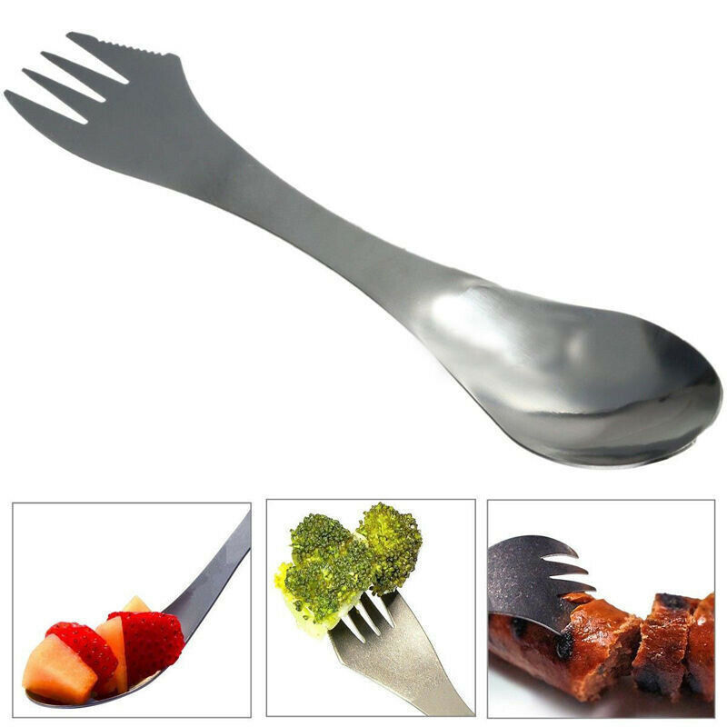 Spoon 3in1 Fork Stainless Steel Spork Cutlery Utensil Combo Kitchen Picnic Tool