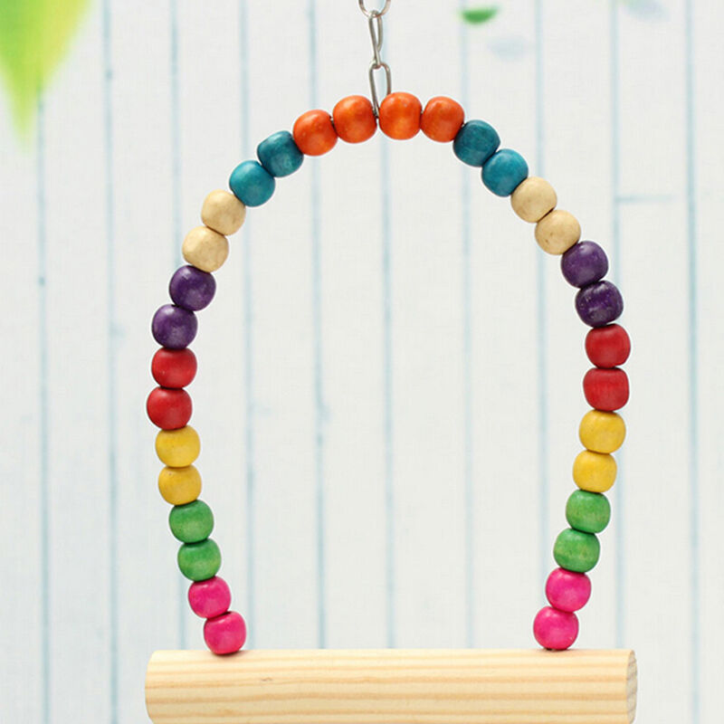 1x Great Wooden Bird Parrot Swing Toys Parakeet Cockatiel Lovebird Budgie.l8
