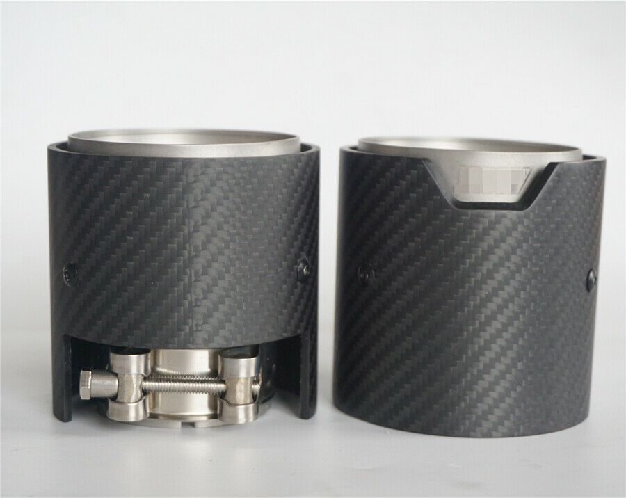 Exhaust Tip OUT Matte Universal 100% Real Carbon Fiber 1PC 73MM in 93MM for BMW