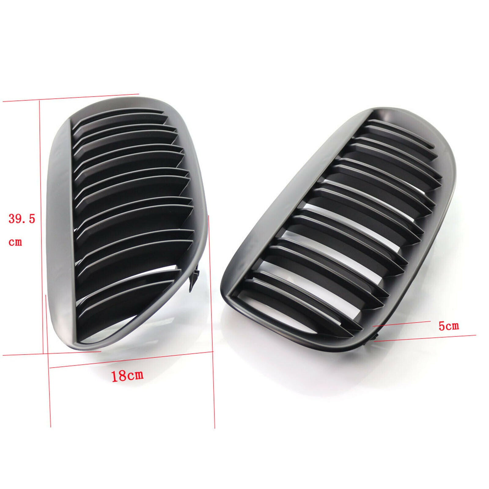 Black Double Slats Front Grille Grill for BMW E63 Accessories Easy Install