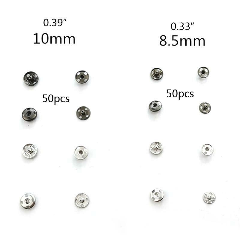 200 Sets Sew-on Snap Buttons Metal Snap Fastener Buttons Press Button for Sewing