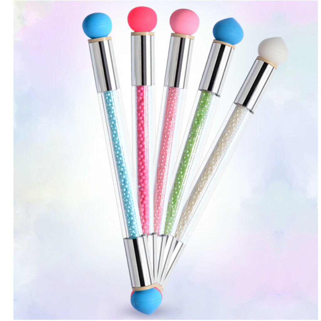 Nail Art Silicone Dotting Brush Pen Gel Polish Gradient Shading Set Pink