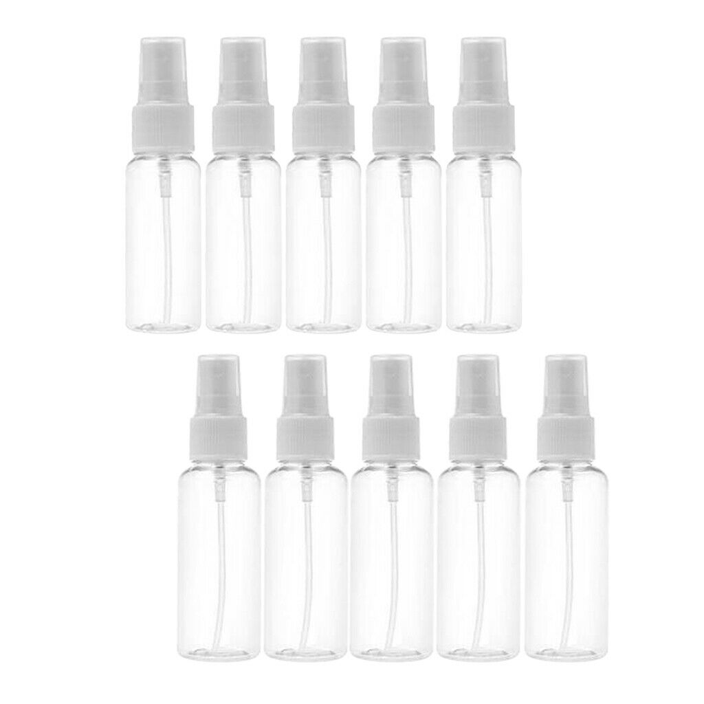 10x Portable Transparent Spray Cosmetic Bottles Reusable for Essential Oils