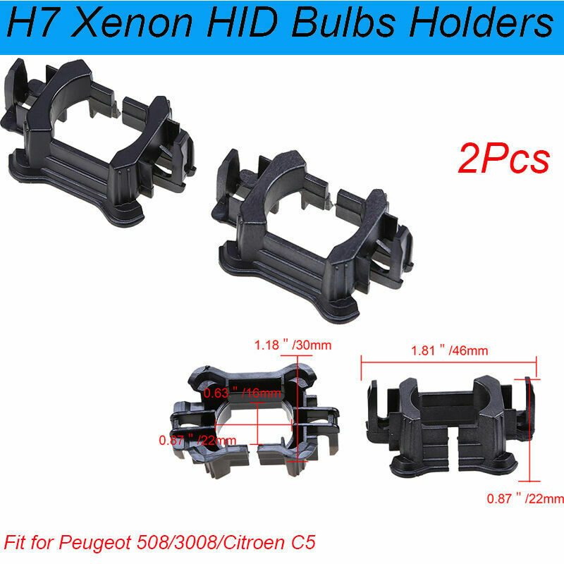 2x ABS HID Bulb Adapters Holders for Peugeot 508/3008/Citroen C5 H7 HID Bulbs