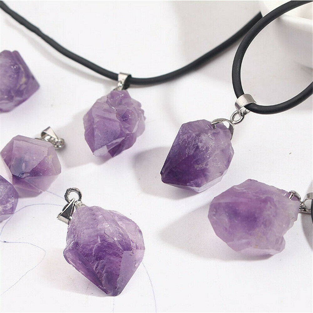 Natural Amethyst Crystal Chakra Pendant Healing Reiki Necklace Jewelry Gifts