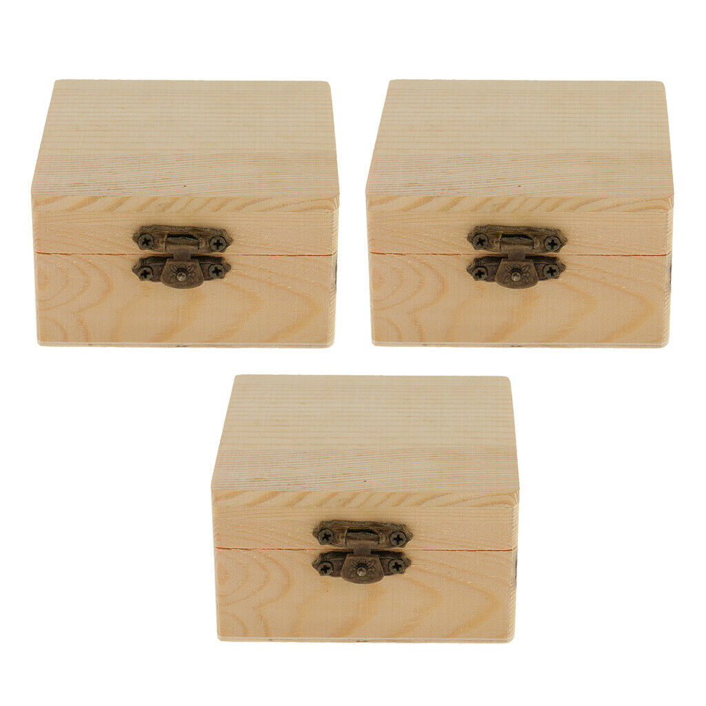3pcs square shape small wooden box jewelry box wooden box