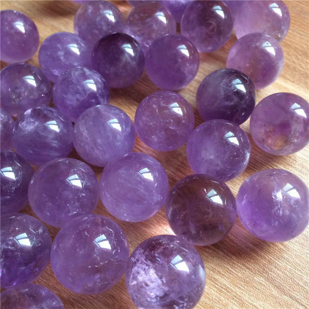 Natural Amethyst Quartz Sphere Crystal Pretty Ball Healing Purple Stone 20MM