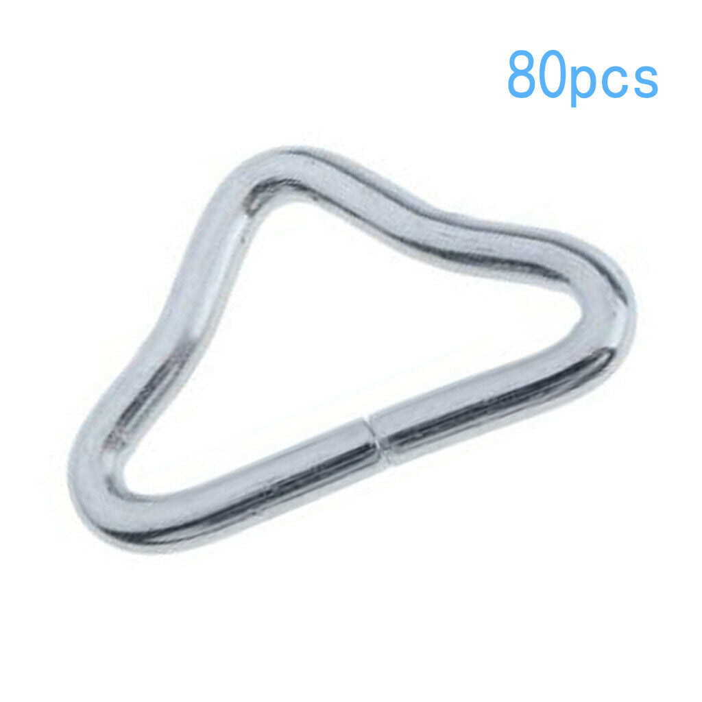80pcs Triangle Rings Buckle Ring for Straps Trampoline Mat Parts Repair