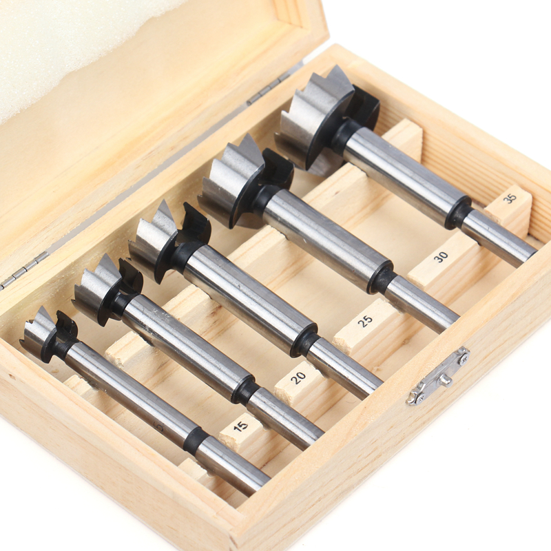 5Pcs Woodworking Tools 15-35Mm Woodworking Drill Bit Set Boring Saw Tool