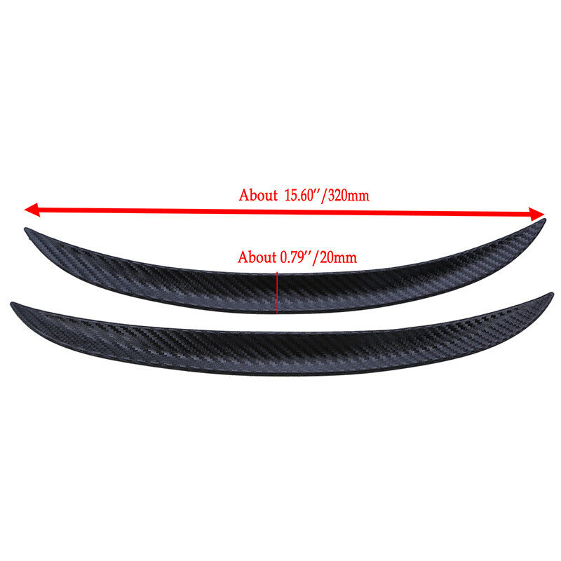 2X Carbon Fiber Car Wheel Eyebrow Arch Trim Lips Strip Fender Flare Protector
