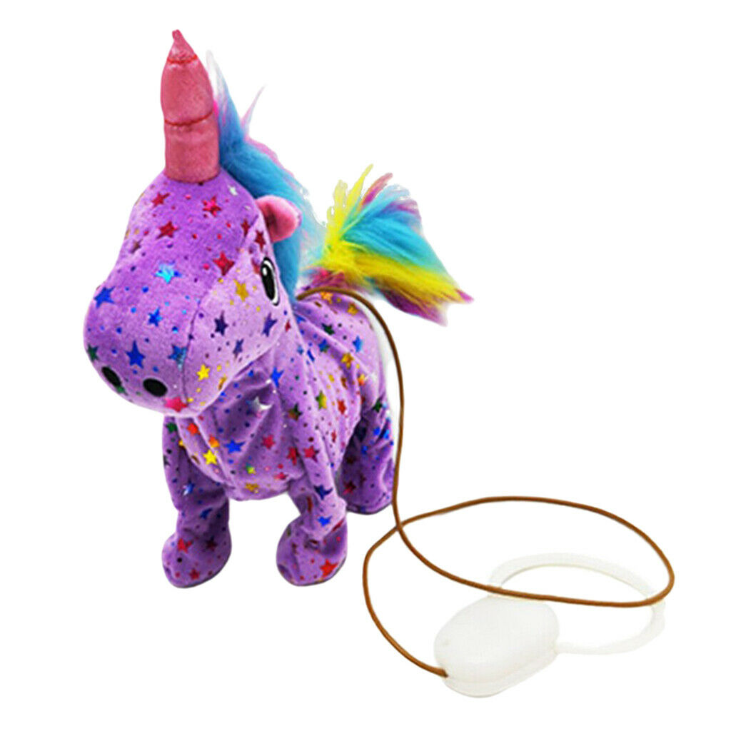 Plush Pet Horse Electric Robot Walking Horse Singing Kid's purple