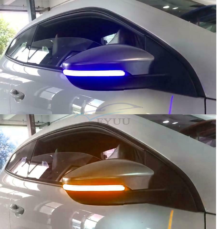 2 Pieces Amber \ Blue Waterproof 180° Vehicle LED Turn Signal Light Strip Lamp