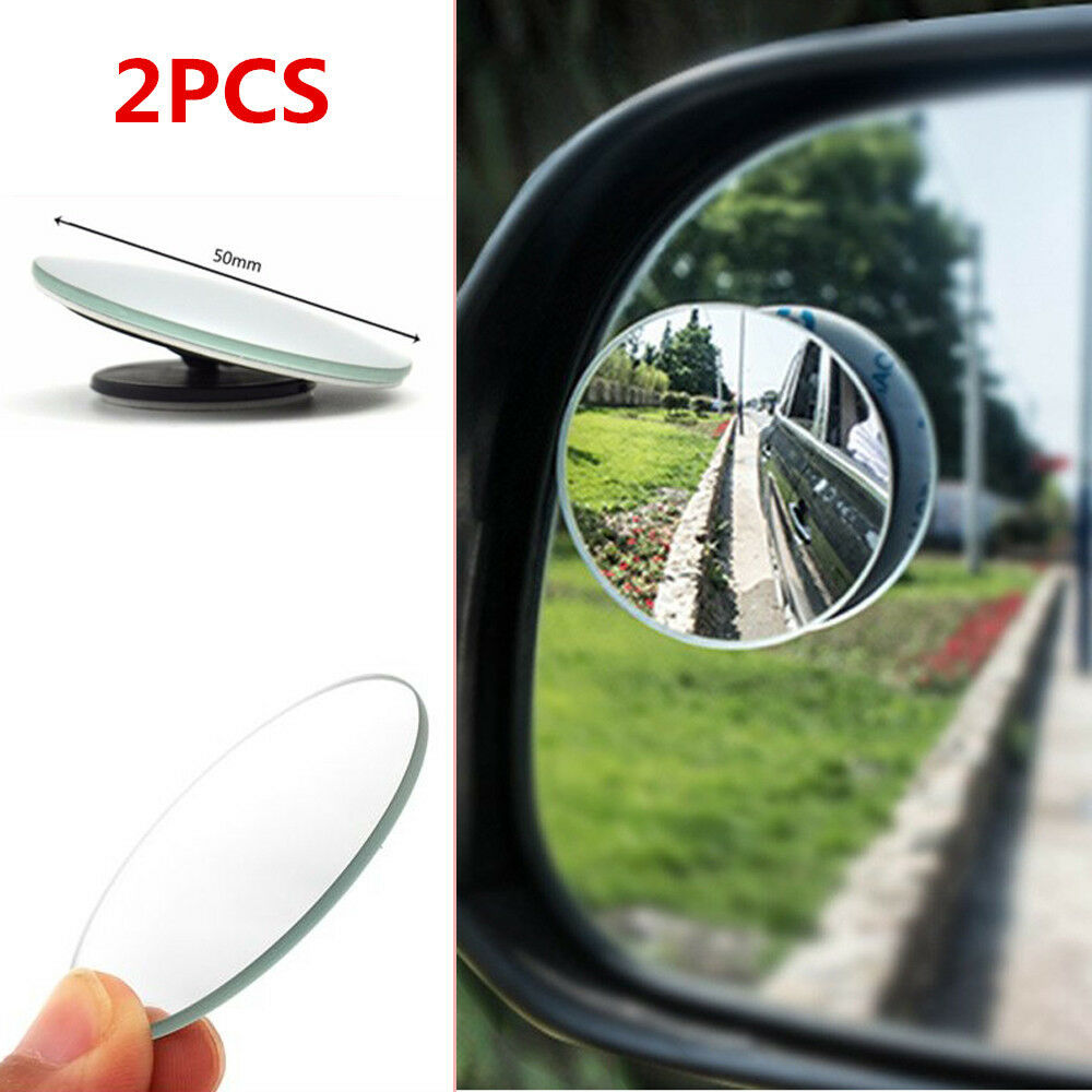 2PCS Blind Spot Car Mirror Adjustable Rear Side View Convex Glass 360 Wide Angle
