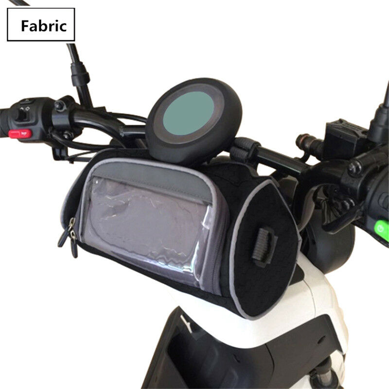Motorcycle Moped Scooter Handlebar Bag Fork Storage Shoulder Pack w/ Phone Case