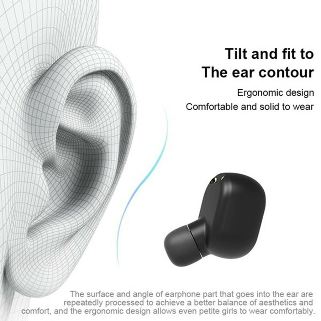 Wireless Earbuds In-Ear TWS Earphone Handsfree Headset with Mic Black