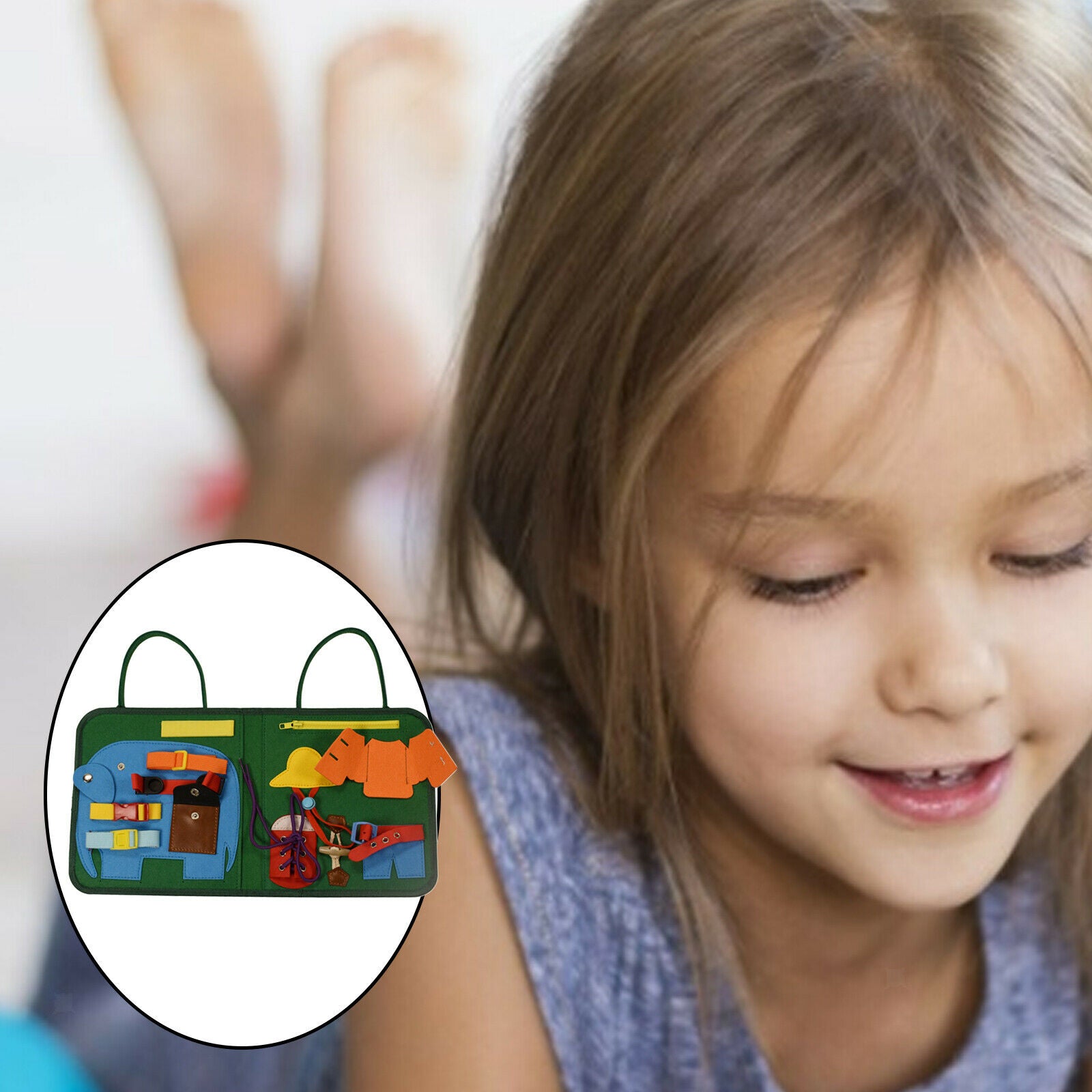 Felt Dressing Board Busy Board for Toddlers Activities for Fine Motor Skills,