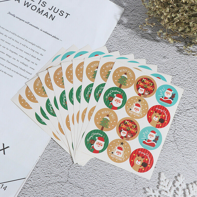 120pcs Christmas Gift Stickers Merry Christmas round packaging stickers L.l8