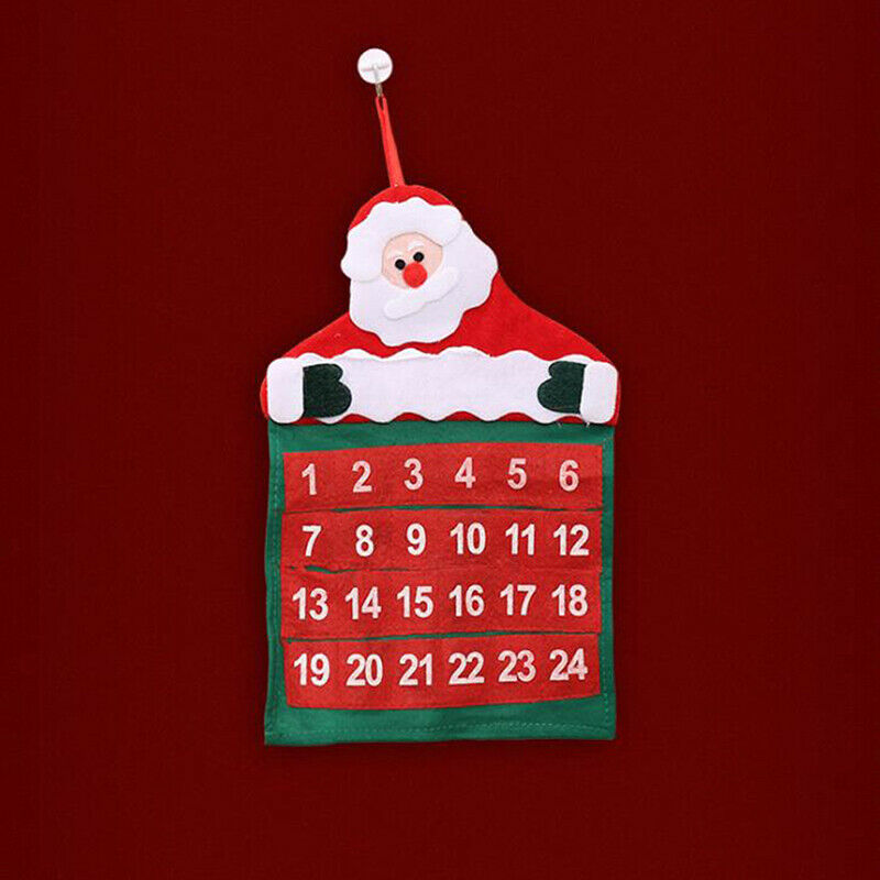Christmas Advent Calendar Tree Hanging Xmas Pocket Countdown Display DecoratBDA