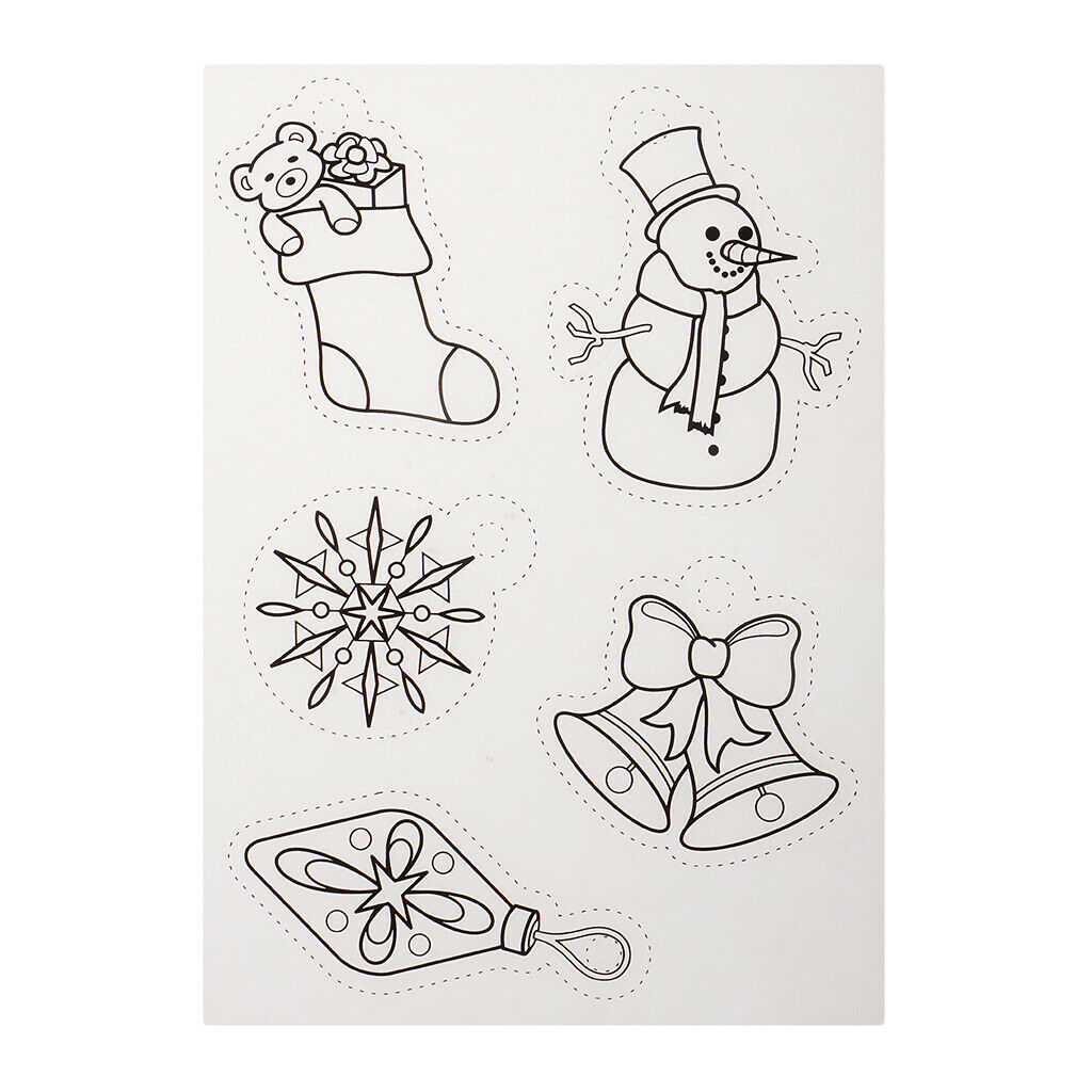 6x Christmas Shrinkable Paper Film Rough Shrink Plastic Jewelry Making Craft