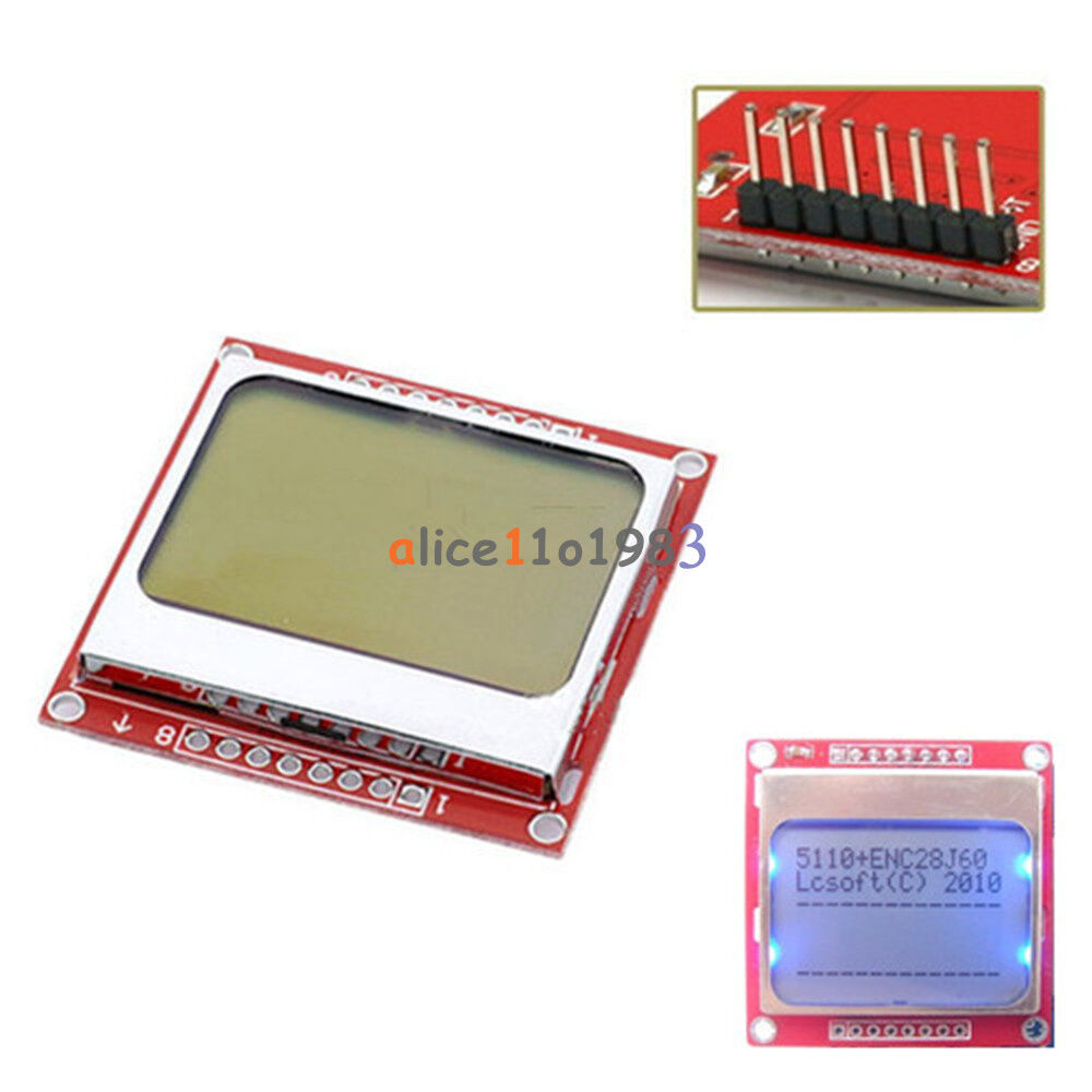 2PCS 84x48 Nokia LCD Module Blue Backlight Adapter PCB Nokia 5110 LCD Arduino