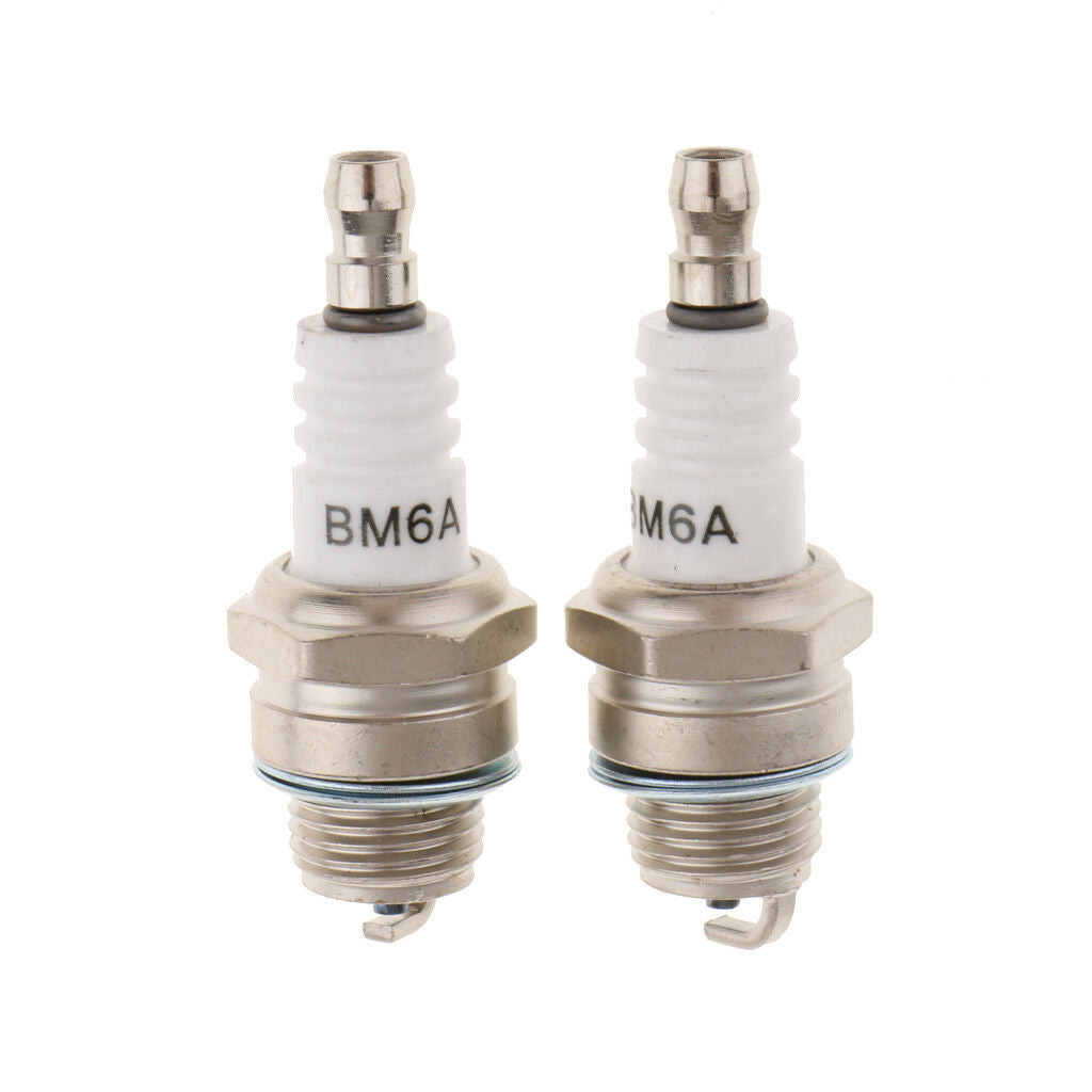 2pcs Home Garden Mower Strimmer Spark Plug BM6A Replaces M7/L7T/CJ8/1560