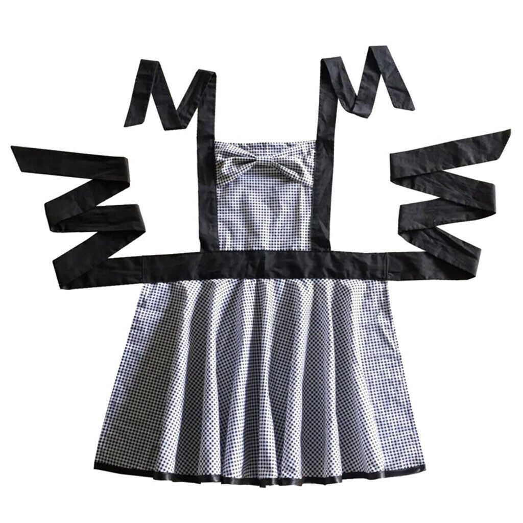 Cute Womens Kitchen Restaurant Bib Cooking Dress BowKnot Lattice Aprons