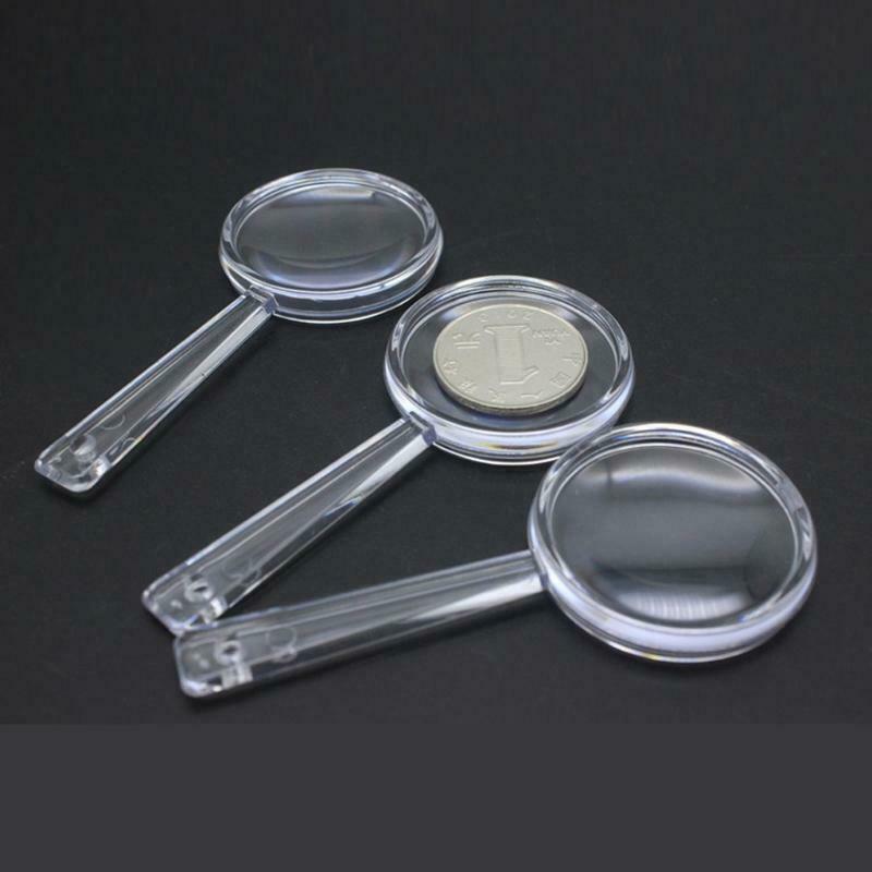 Plastic Handheld Magnifier 3X-5X Magnifier Mini Pocket Magnifying Glass for Read