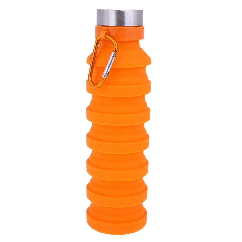 550ml Sports Silicone Foldable Collapsible Water Bottle Camping Travel