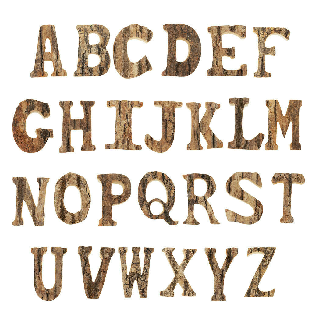 DIY Wood 26 Alphabet Craft Letters Plaque/Home/Wedding/Nursery Party Decor A