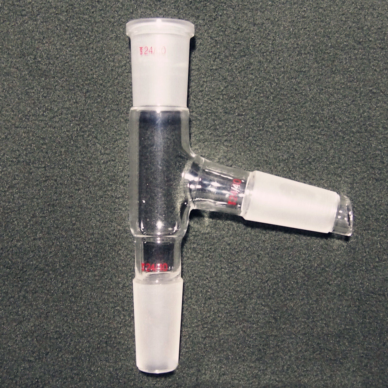 24/40,Three way Glass adapter,75 degree bent,distillation head,Chemistry Labware