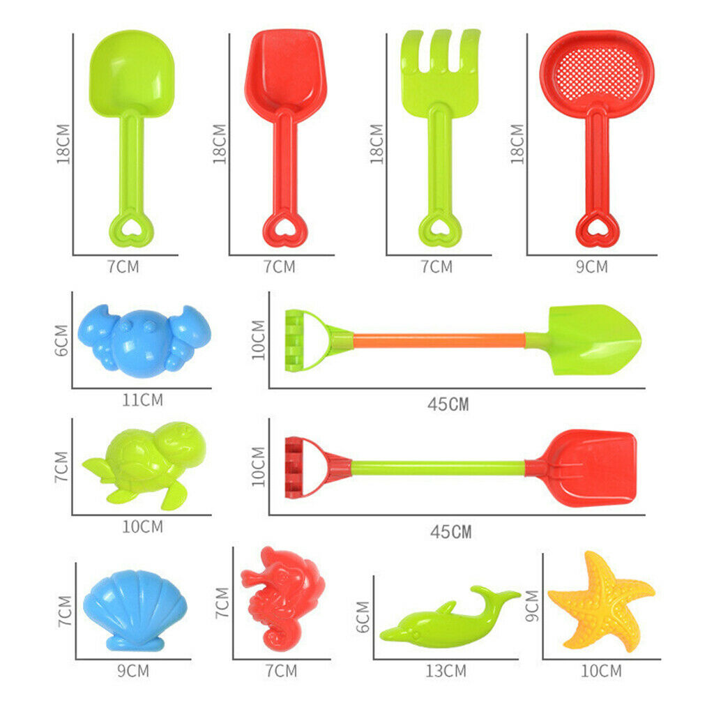 Summer Sand Beach Game Toys Outside Sandpit Tool Water Game 15pcs Sand Clock