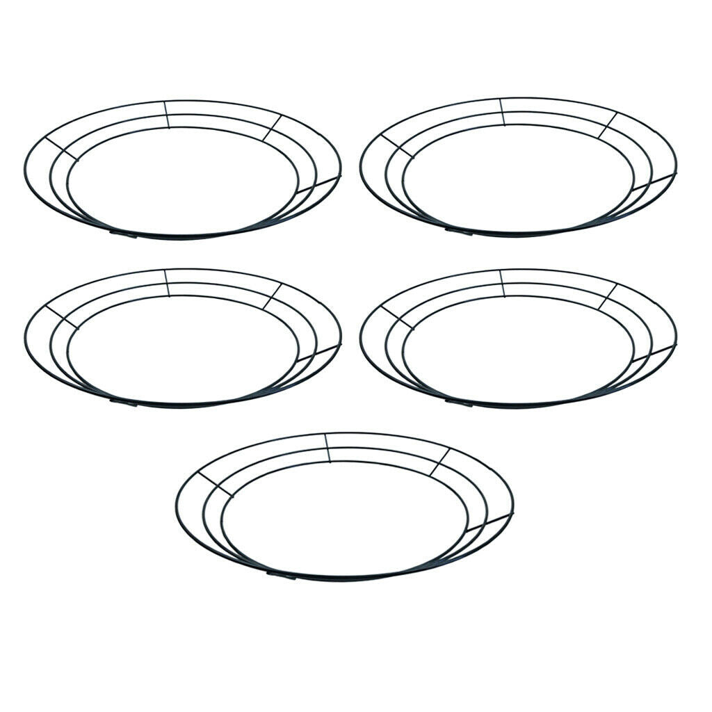 5Pcs/Set Round Metal Wire Floral Wreath Frame Floral Craft for Wedding 25cm