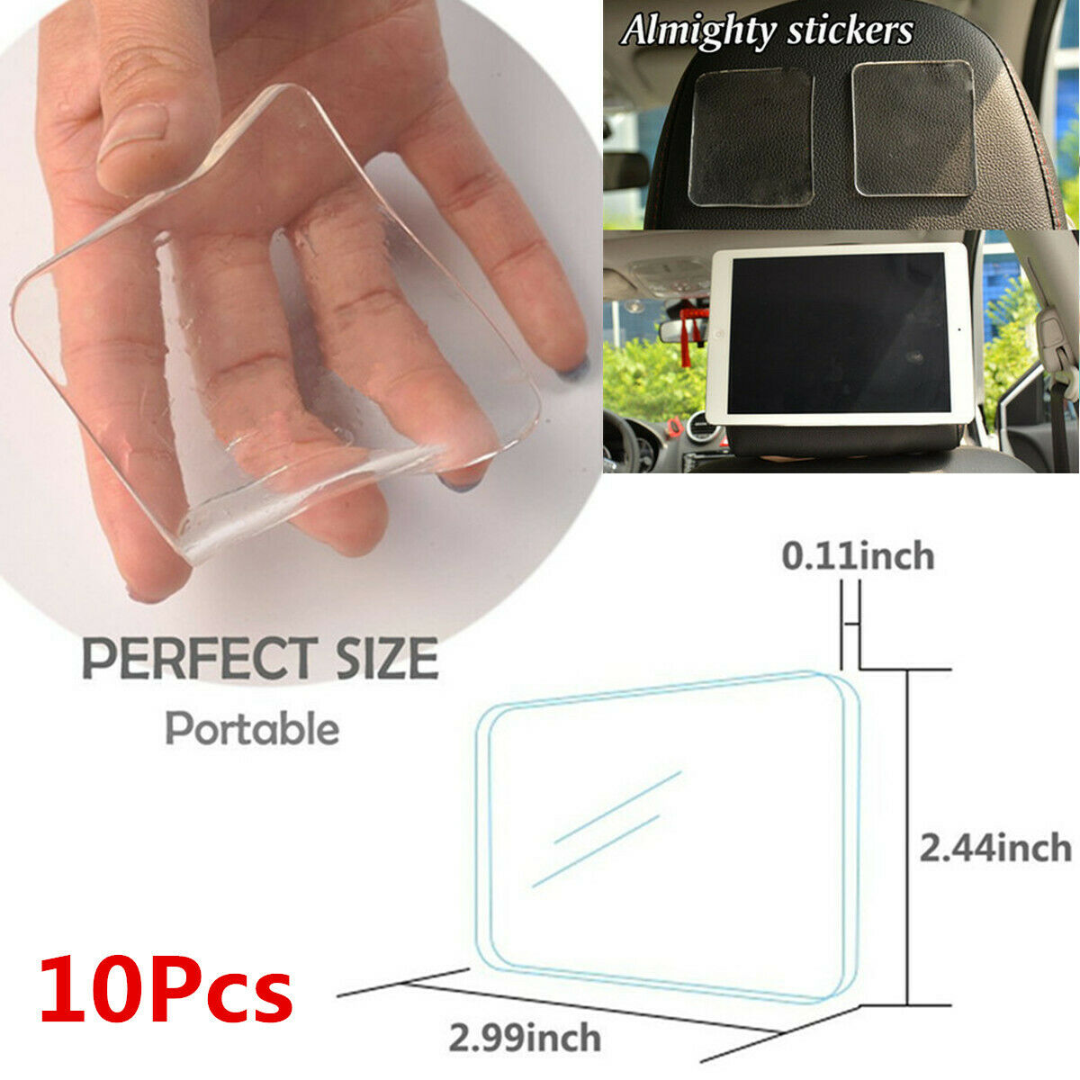 10Pcs Anti Slip Wall Stickers Silicone Non Slip Phone Holder Sticky Gel Pad Mat