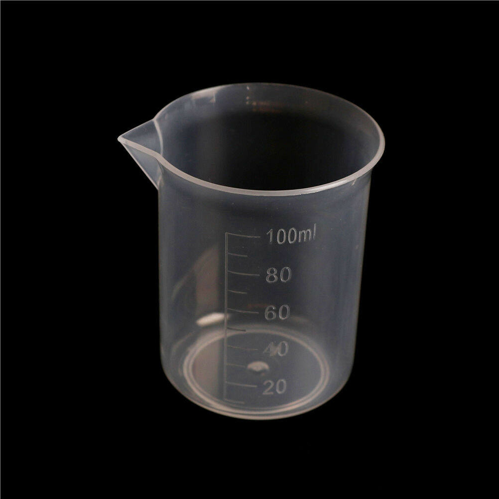 2x100mL/3.4oZ Clear Plastic Graduated Measuring Cup Jug Beakers Kitchen La.l8