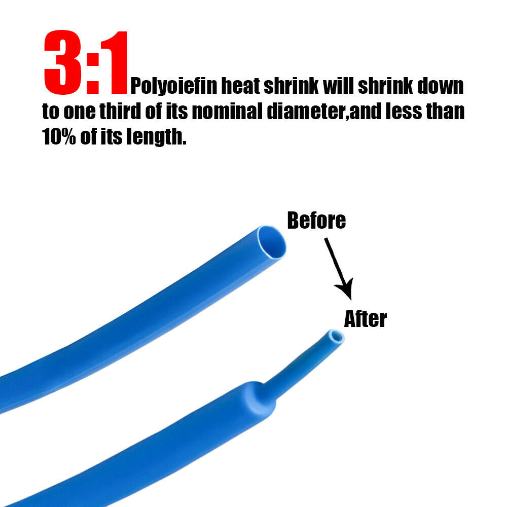 Blue Adhesive Glue Lined Marine Grade Dual Wall Heat Shrink Tubing 5ft 3/8"