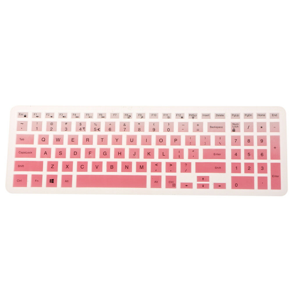Thin Silicone Keyboard Skin Cover for Dell 15CR 15inch Laptop PC Clear Pink