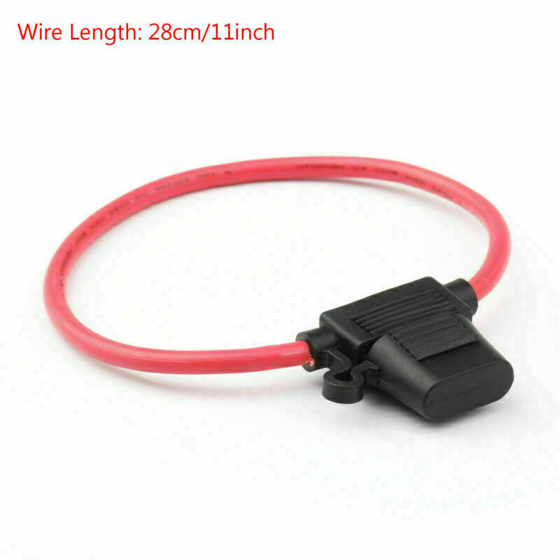 2Pcs Medium Blade Fuse Holder ATC ATO Waterproof 10AWG In-Line Wire For Car