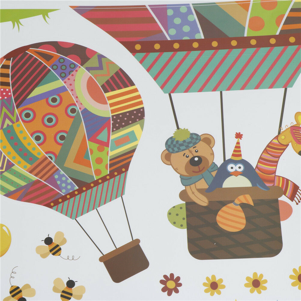 Cartoon Hot Air Balloon Pattern Wall Stickers for Kids Room Decor WallStic.l8