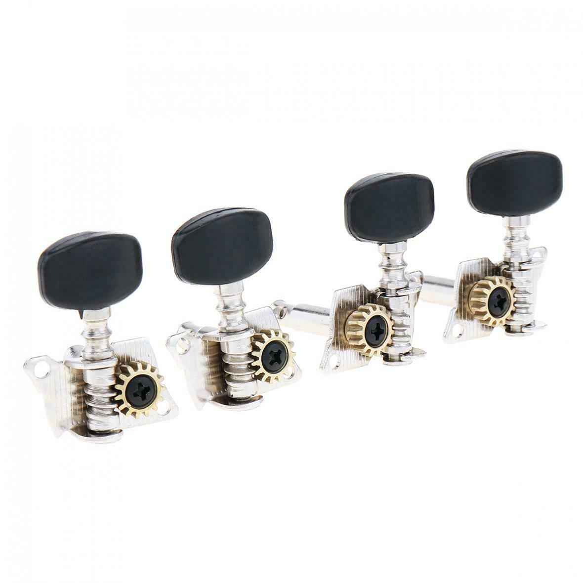4pcs Ukulele Black Tuning Pegs 2R+2L Steel Machine Heads Tuners for 21 23 26''