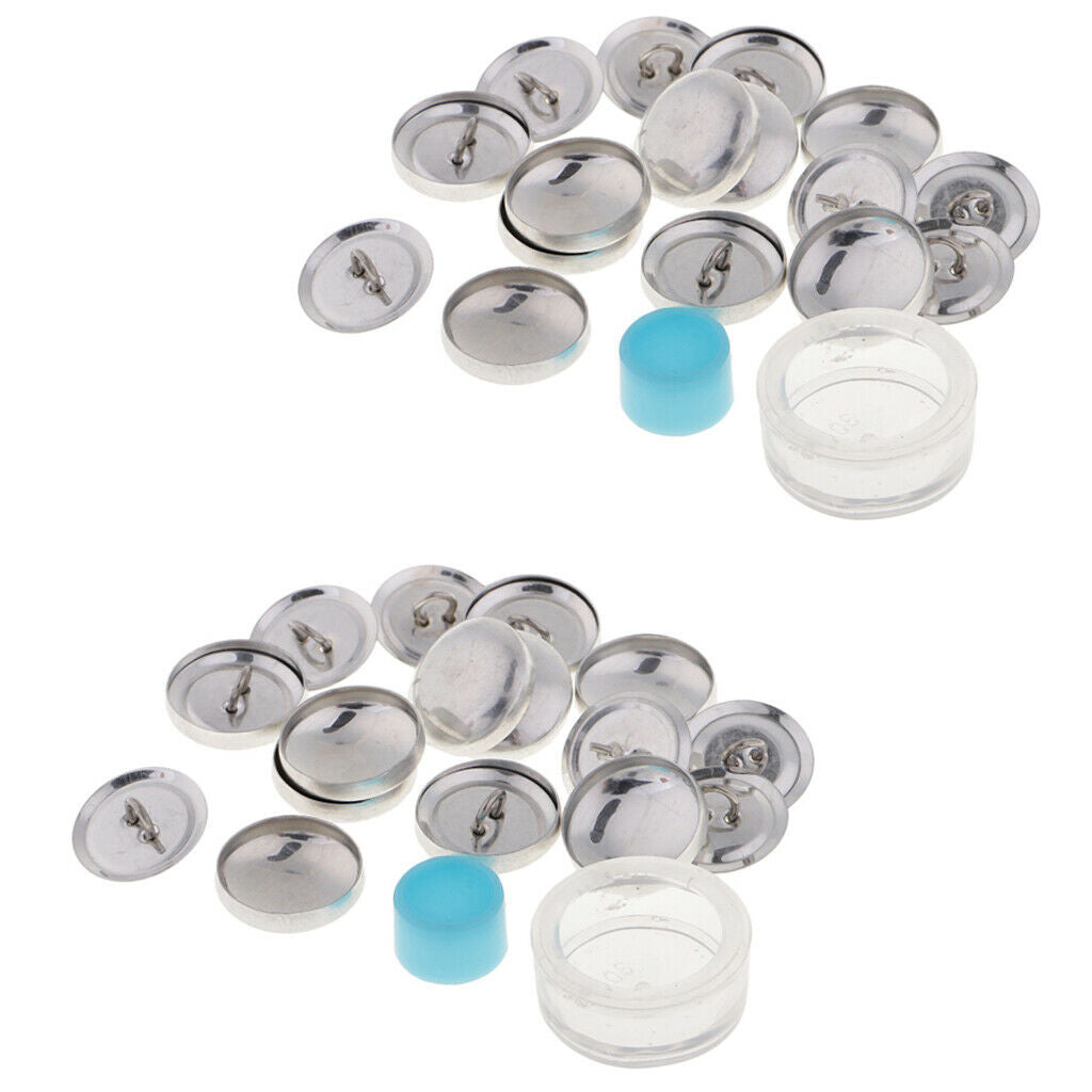 20pcs Aluminum Self Cover Button Metal Flat Back 20mm Shank Back And Tools