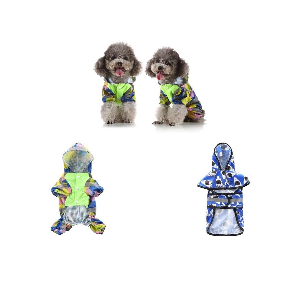 2 Pieces Pet Dogs Rainy Raincoat Puppy Rain Resistant Apparel For Dogs