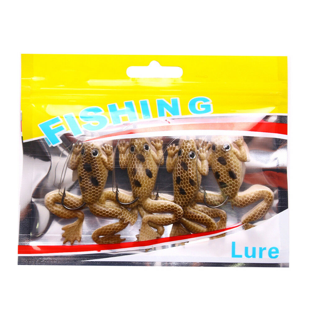 4x Artificial Frog Premium Soft Bait 60mm 5.2g Silicone Bionic Fishing Bai.l8