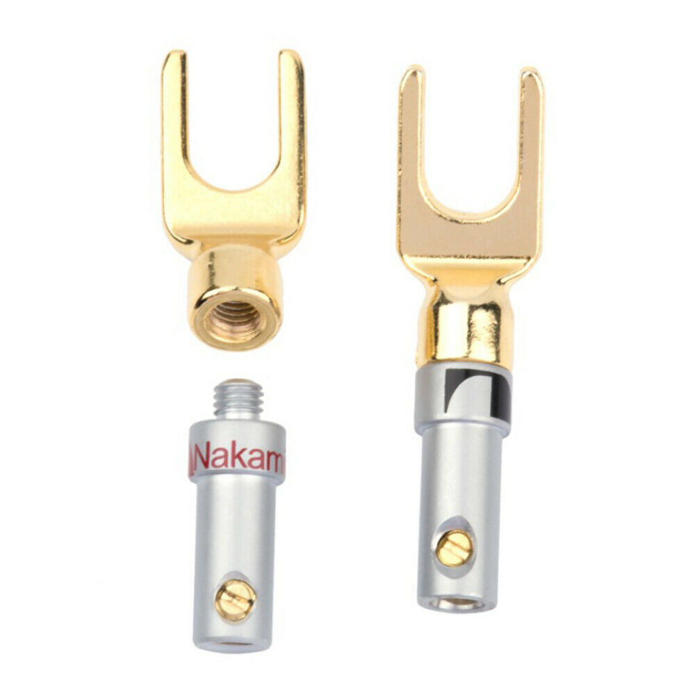 8PCS Y-Type Copper Banana Plug  Speaker Adapter Cable Wire Connectors