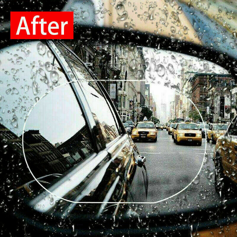 4Pcs Car Rearview Mirror Waterproof Membrane Anti-glare Anti-Fog Film Stickers ~