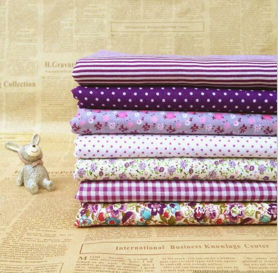 Purple Craft 7 Assorted Pre Cut Charm 10" Squares Quilt DIY Cotton Fabric